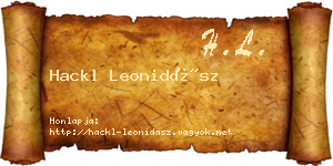 Hackl Leonidász névjegykártya